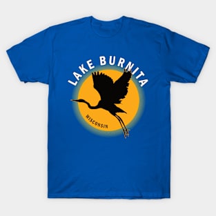 Lake Burnita in Wisconsin Heron Sunrise T-Shirt